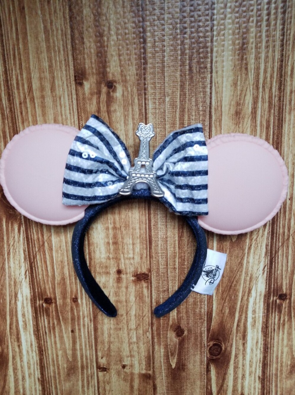 Disney Epcot France Pavillon Pink Minnie Mouse Ear Headband Macaron Eiffel Tower